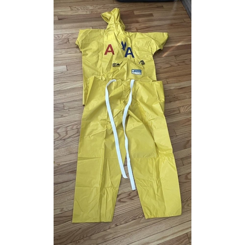 American Airlines Aviation Employee Yellow Raincoat And Pants